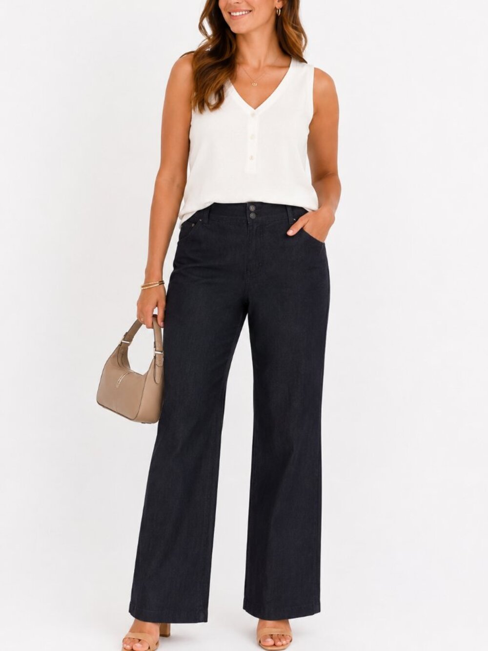 Ann Taylor dark blue denim trousers curvy size 10
